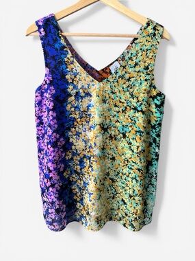CAbi Merry go Round wraparound tank blouse Style Multicolor Floral Size Small